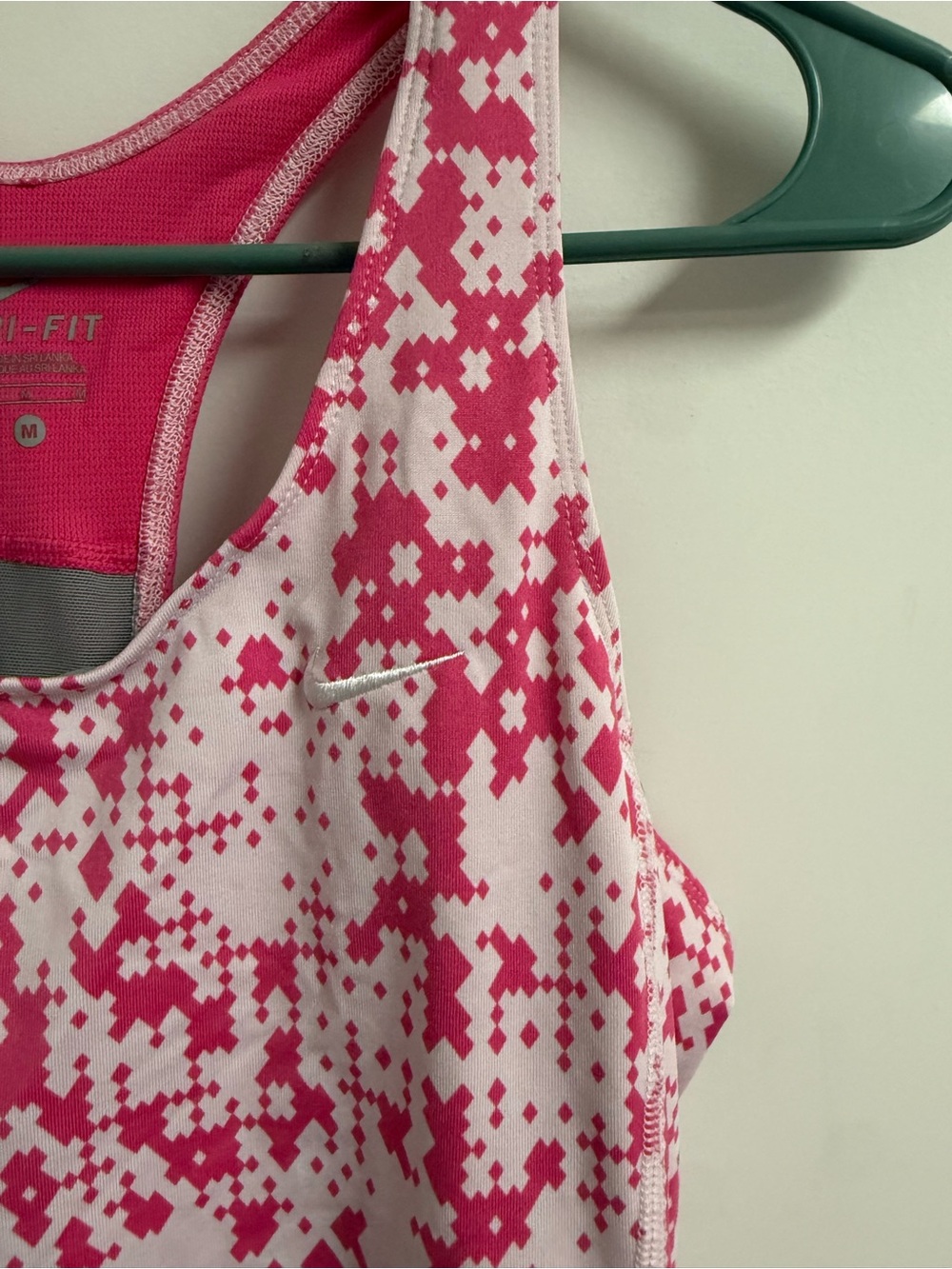 Nike Pink Pixel-Print Racerback Tank - Picture 3 of 6